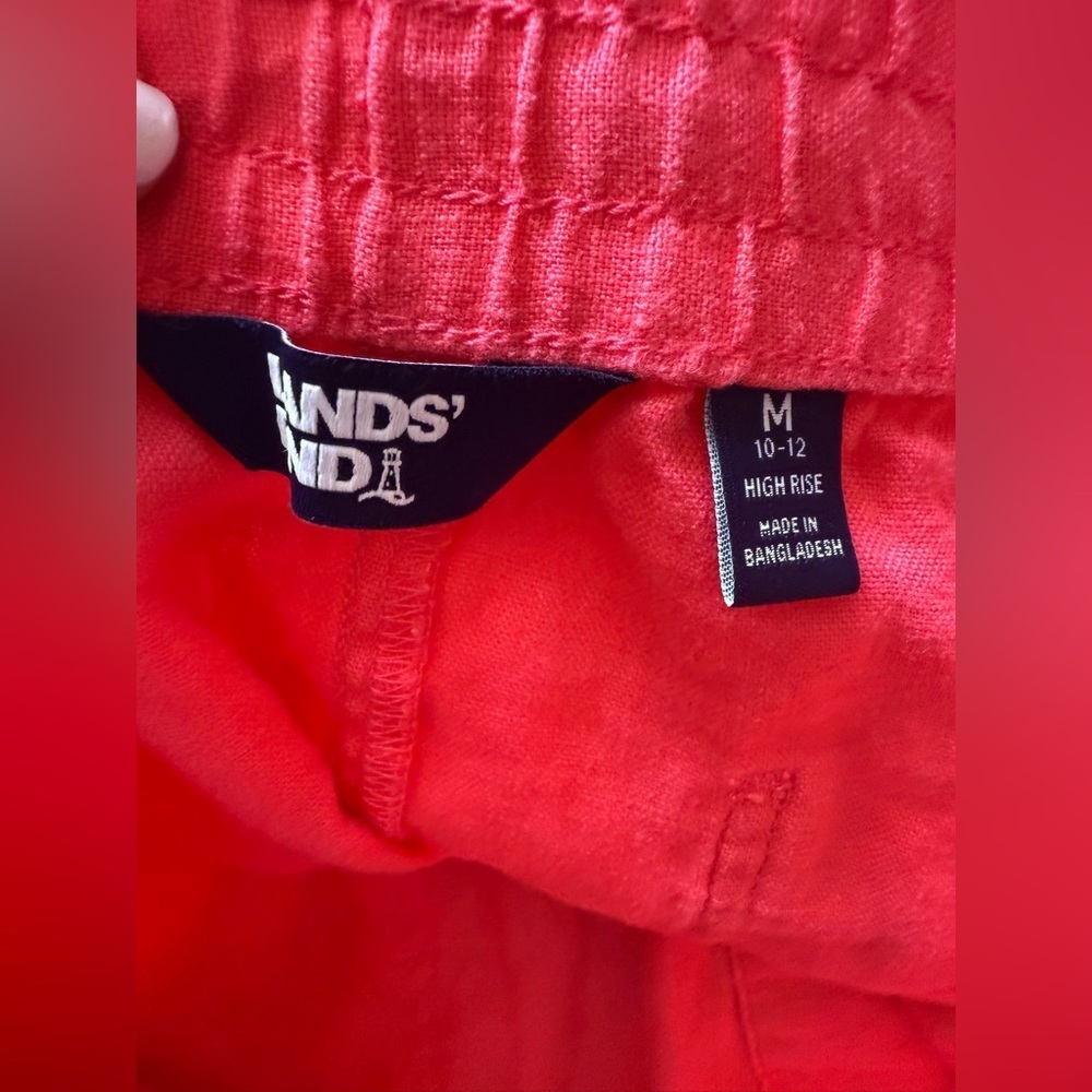 Lands and Hot Pink 2-Piece Shorts M 10-12 Set long sleeve shirt L(14-16) Linen - Picture 6 of 16